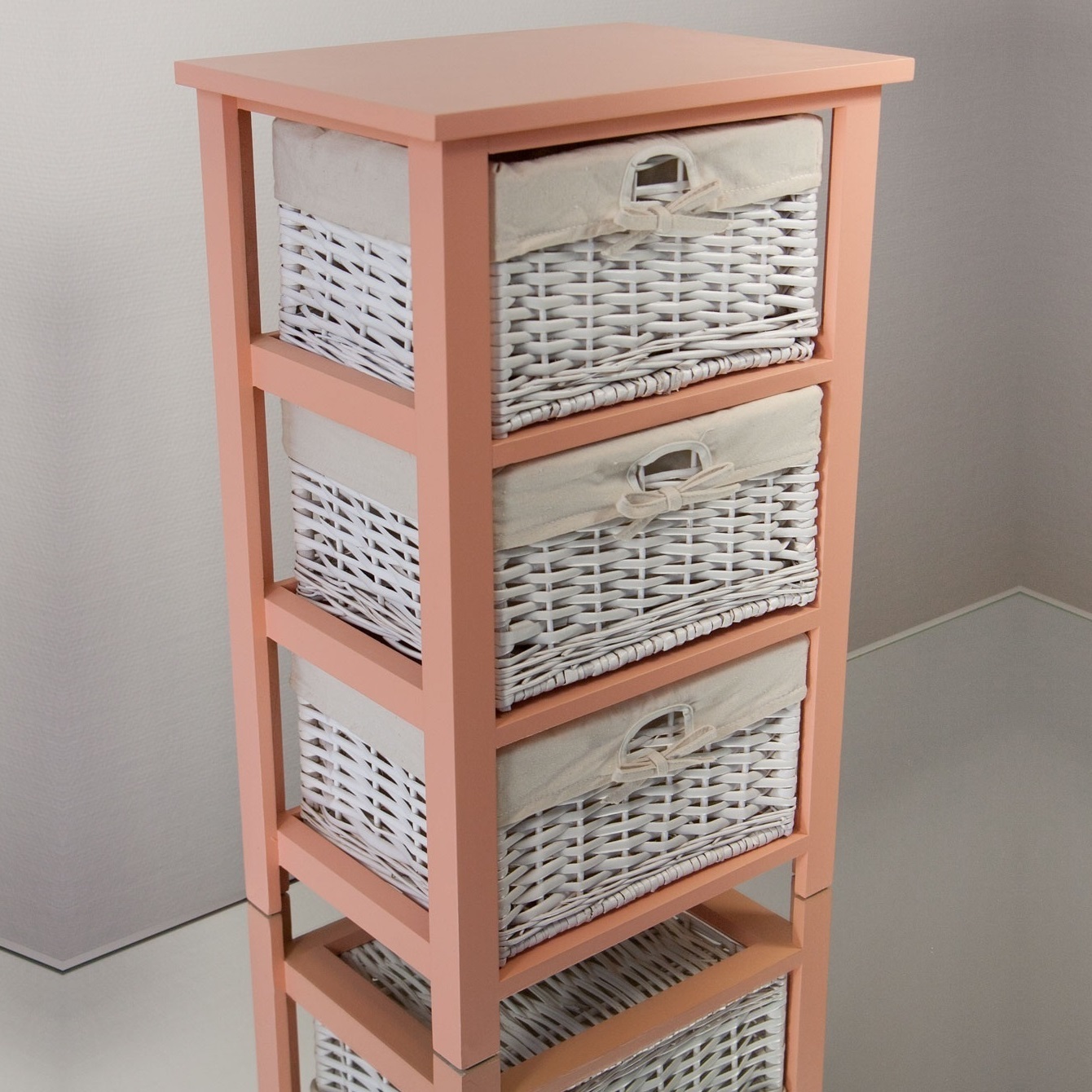 NEG Korbregal AURI (rosa) Beistellschrank/Anrichte/Schubladen-Regal/Bad